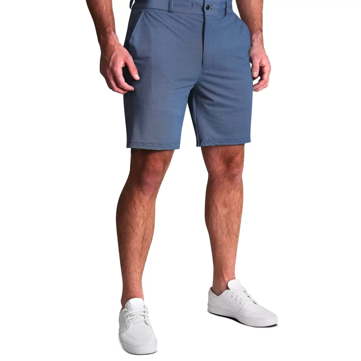 State and Liberty Athletic Fit Drawstring Shorts - Blue & White Dots Store