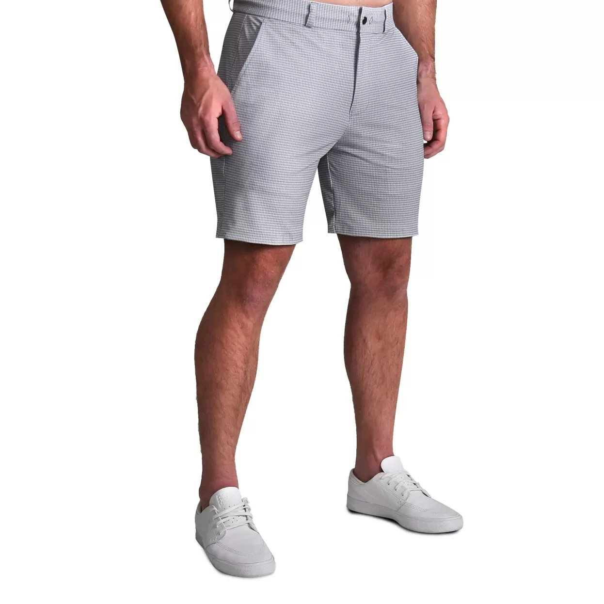 State and Liberty Athletic Fit Drawstring Shorts - Grey Houndstooth Discount
