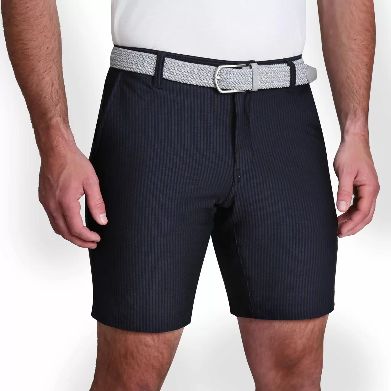 State and Liberty Athletic Fit Shorts - Navy Seersucker Clearance