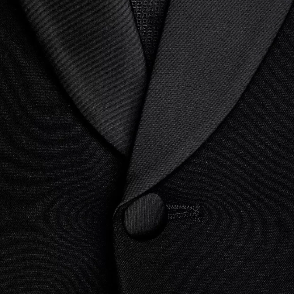 State and Liberty Athletic Fit Stretch Tuxedo Jacket - Solid Black With Peak Lapel New