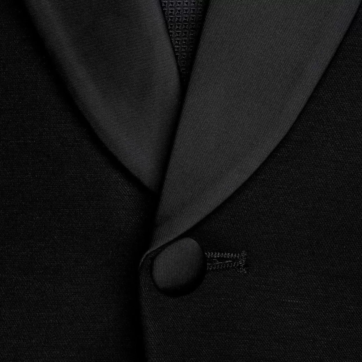State and Liberty Athletic Fit Stretch Tuxedo Jacket - Solid Black With Shawl Lapel Sale