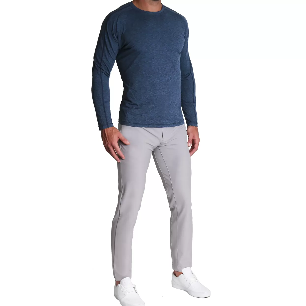 State and Liberty Long Sleeve Heavy Tech Crewneck - Deep Navy Cheap