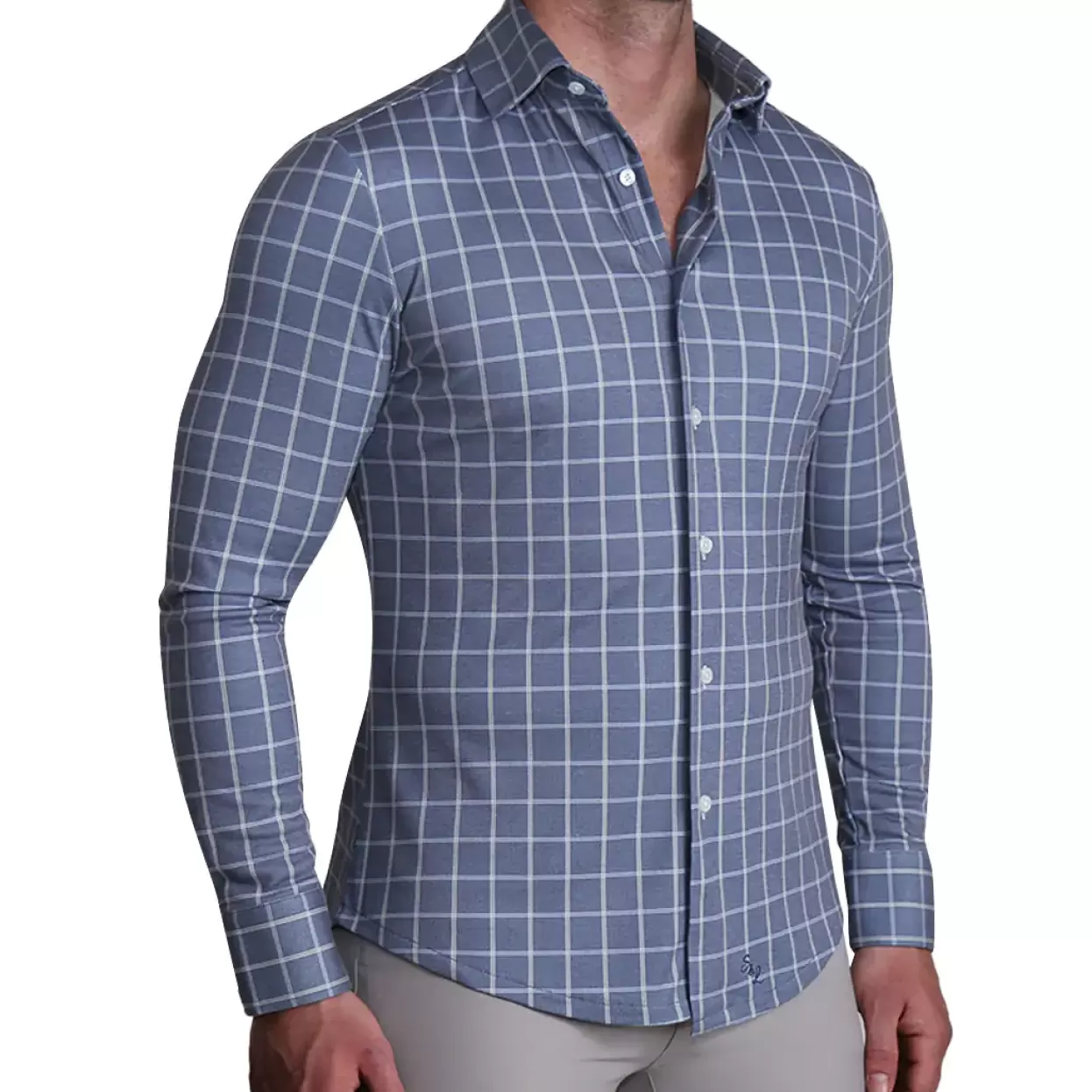 State and Liberty "The Davy" Navy, Light Blue, And Cream Casual Button Down New