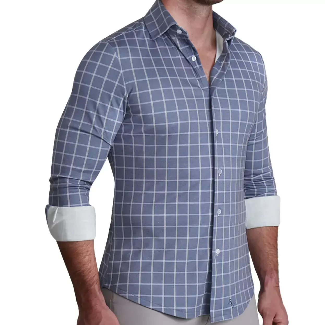 State and Liberty "The Davy" Navy, Light Blue, And Cream Casual Button Down New