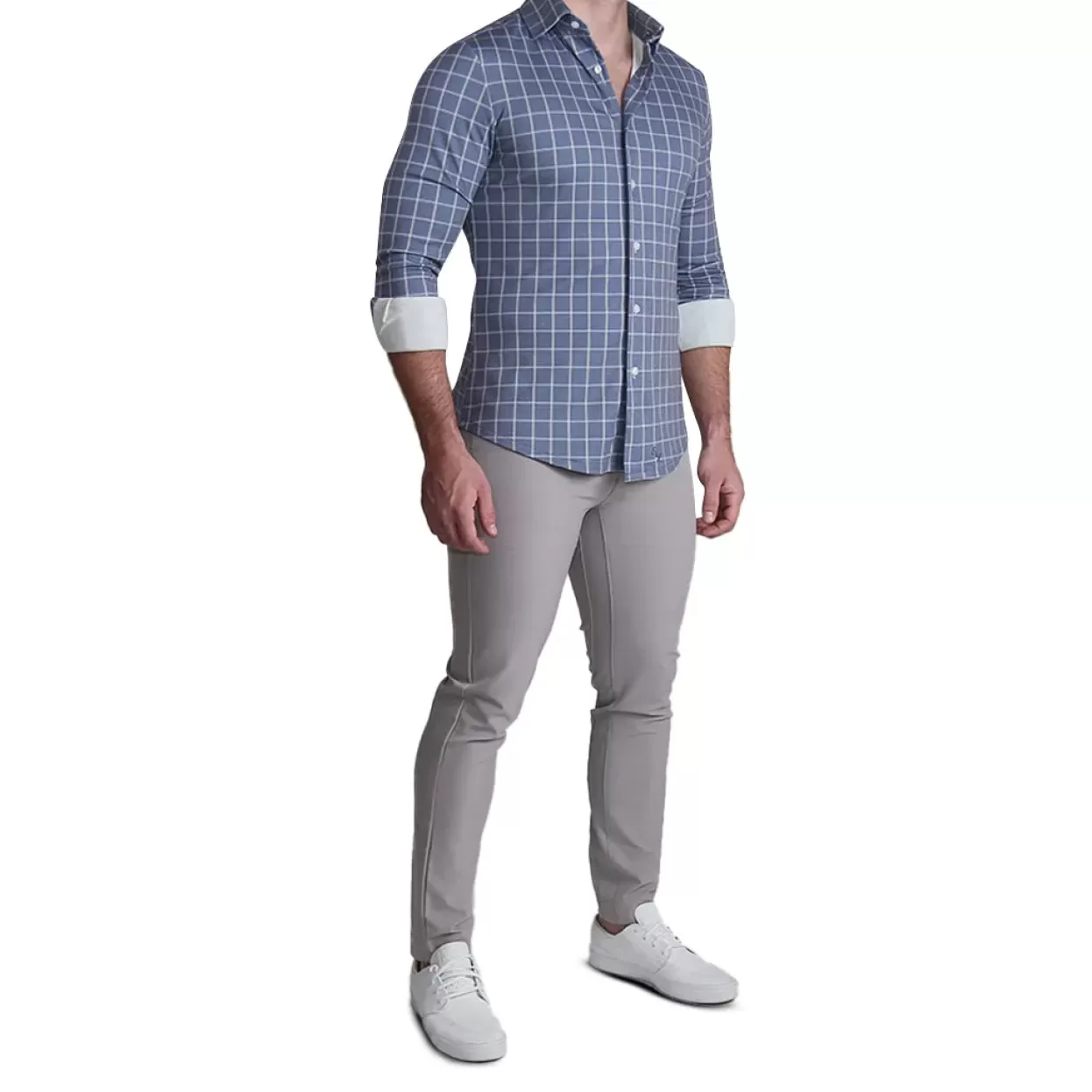 State and Liberty "The Davy" Navy, Light Blue, And Cream Casual Button Down New