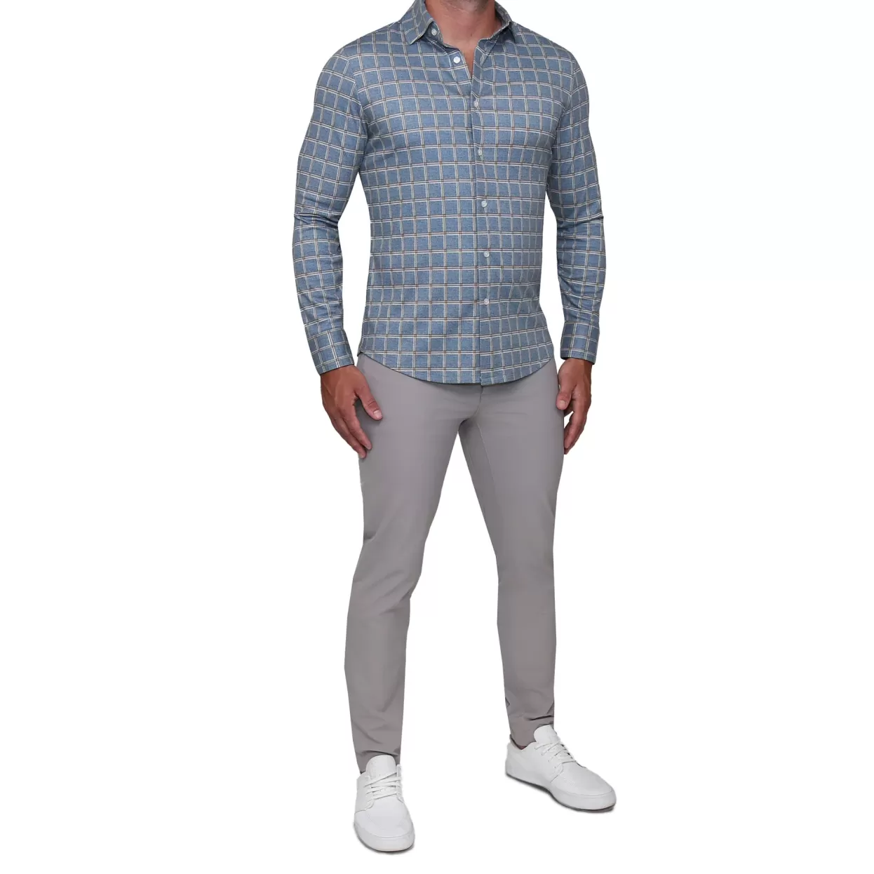 State and Liberty "The Ford" Blue & Red Windowpane Casual Button Down Store