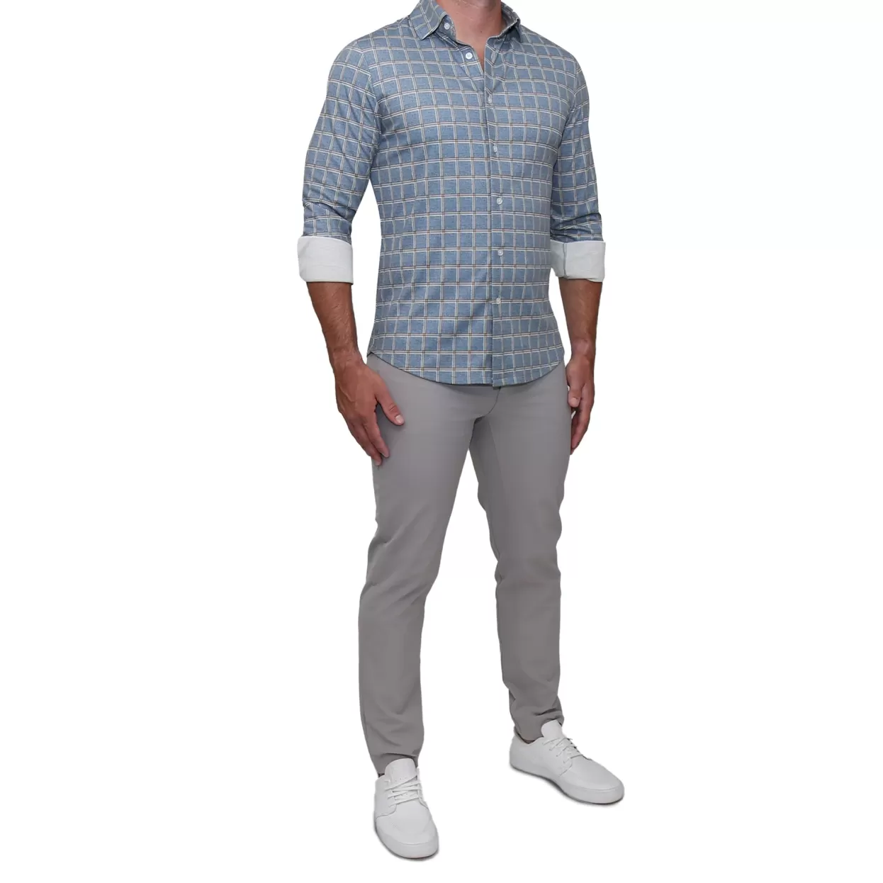 State and Liberty "The Ford" Blue & Red Windowpane Casual Button Down Store