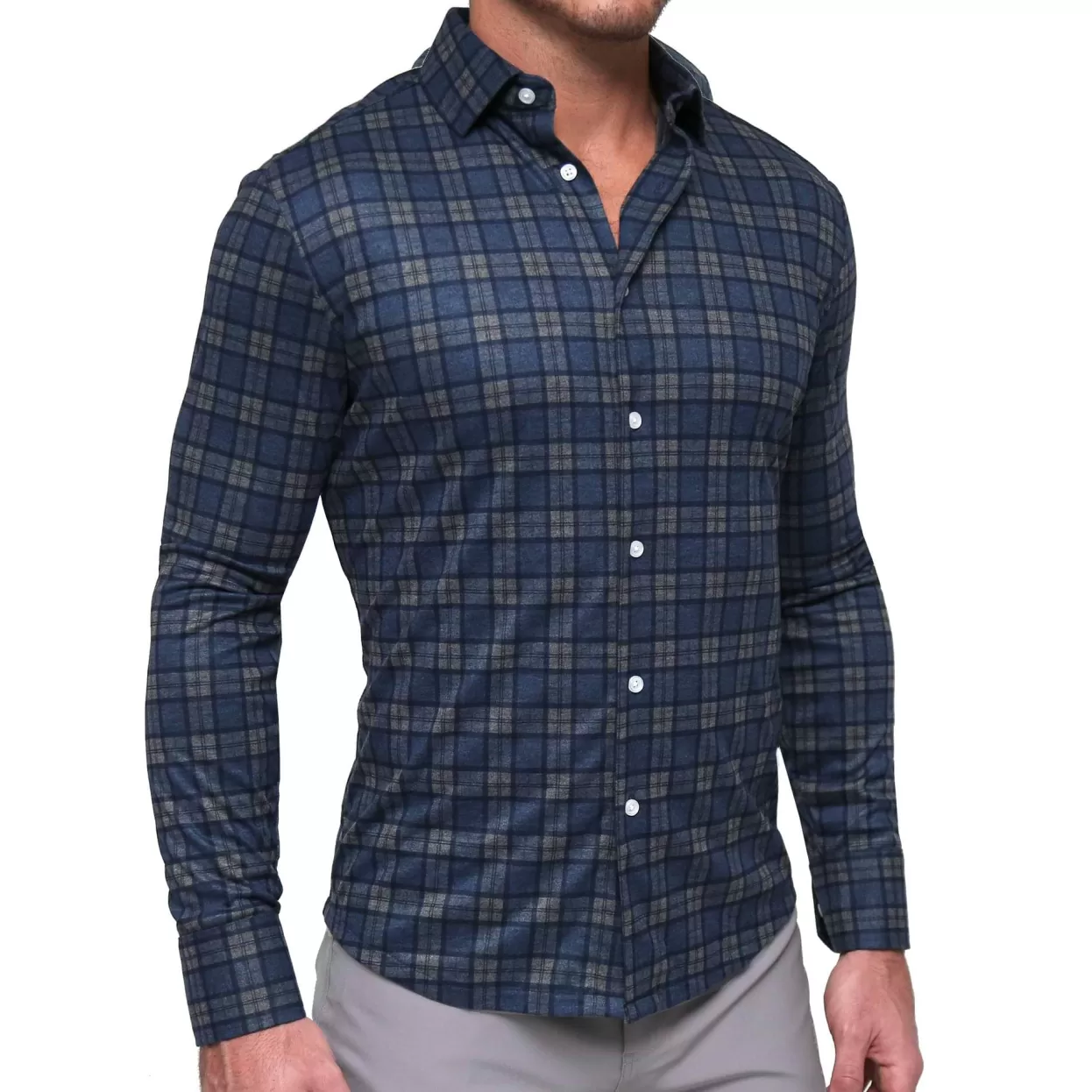 State and Liberty "The Gregory" Blue, Tan, & Teal Plaid Button Down Store