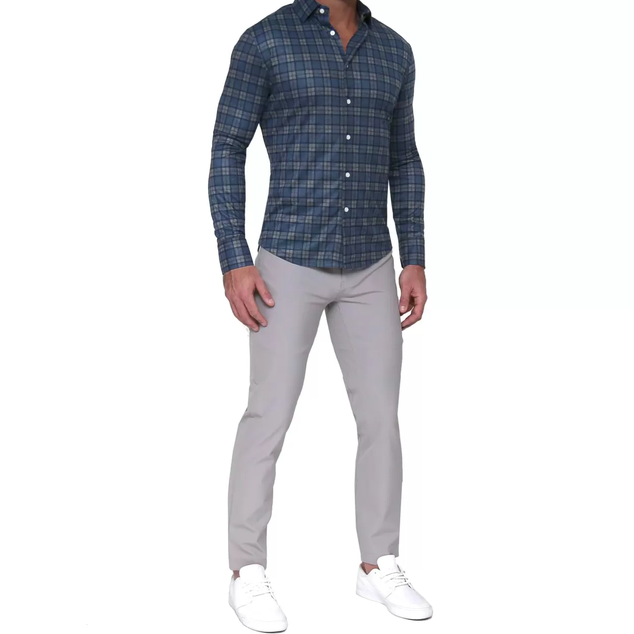 State and Liberty "The Gregory" Blue, Tan, & Teal Plaid Button Down Store