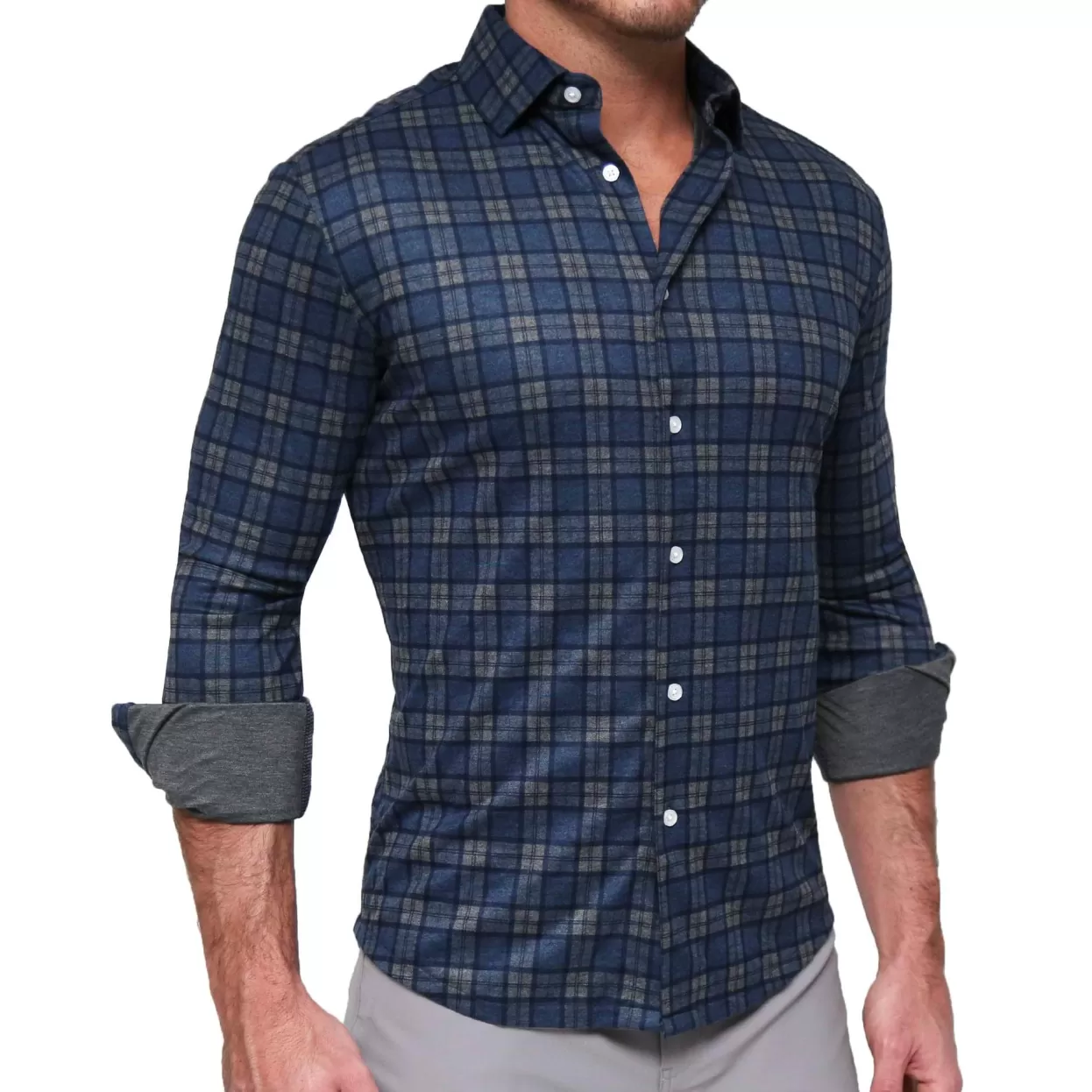 State and Liberty "The Gregory" Blue, Tan, & Teal Plaid Button Down Store