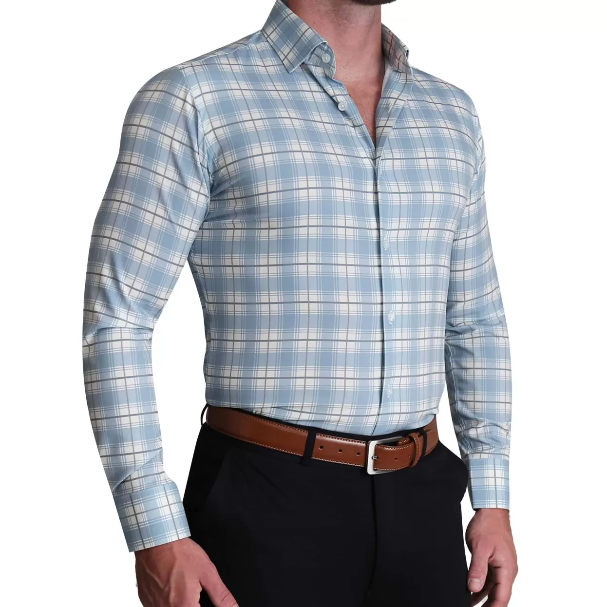 State and Liberty "The Mello" Light Blue & Grey Multi Plaid Cheap