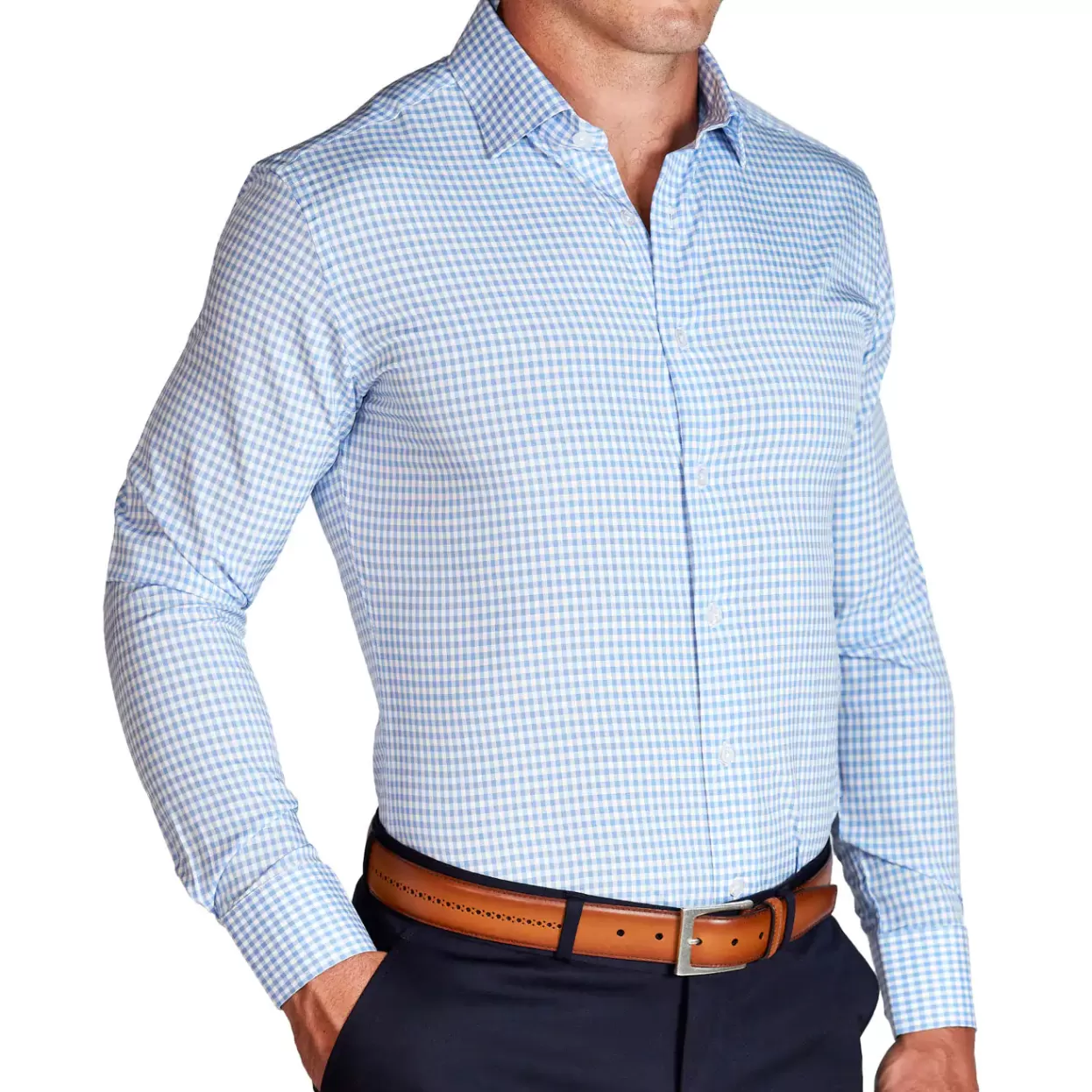 State and Liberty "The Mills" Light Blue Gingham Cheap