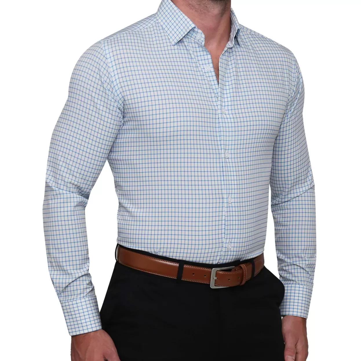 State and Liberty "The Soho" Light Blue Windowpane Shop