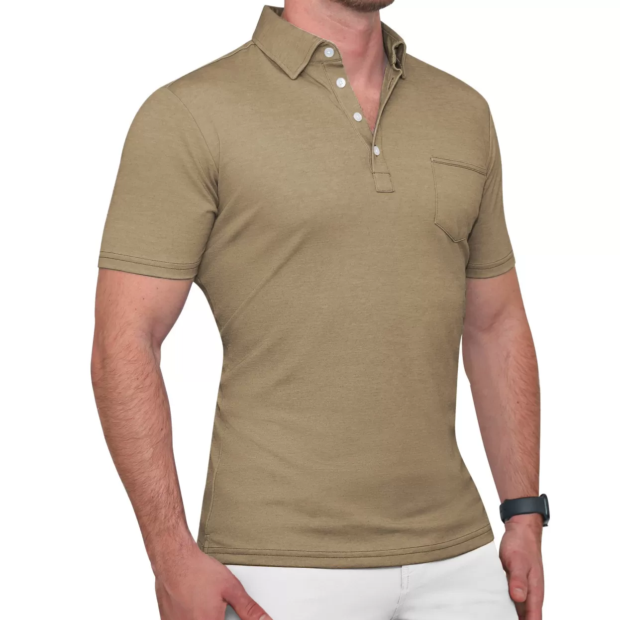 State and Liberty "The Warren" Brown Pique Polo Discount
