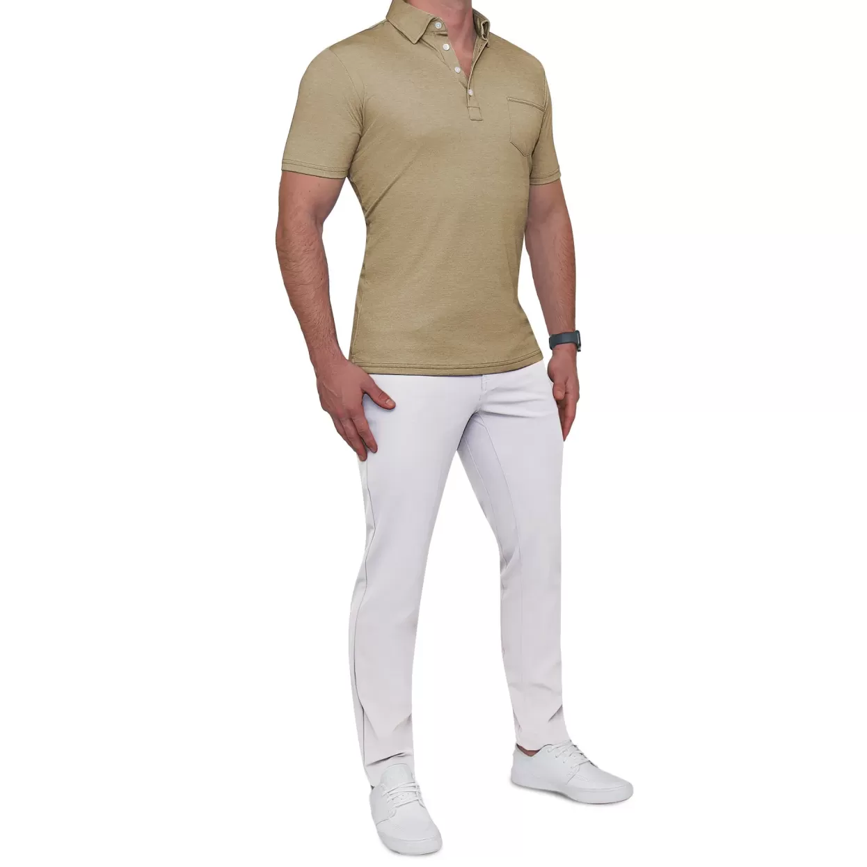 State and Liberty "The Warren" Brown Pique Polo Discount